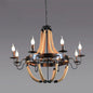 Industrial Rope Style Chandelier Pendant Lamp - Elegant Black Finish Candle Shape, Adjustable 39" Chain