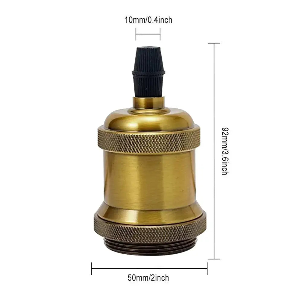Vintage-style brass lamp holder with black textured cap for decorbites industrial e27 screw kitchen lighting pack