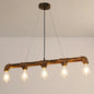 Industrial Rust Piping Metal Ceiling Chandelier - Stylish Dining Room Hanging Light Fixture