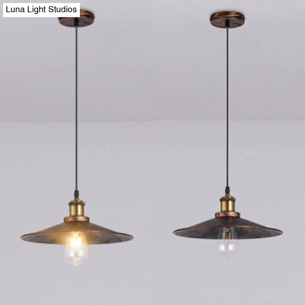 Industrial Rustic Flared Shade Pendant Light Fixture – 1 Light Indoor Ceiling Lamp