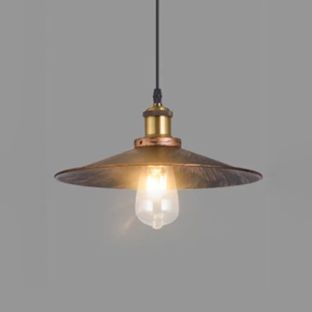 Industrial Rustic Flared Shade Pendant Light Fixture – 1 Light Indoor Ceiling Lamp