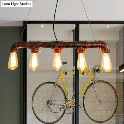 DecorBites™ Industrial Rustic Water Pipe Island Chandelier Light Fixture