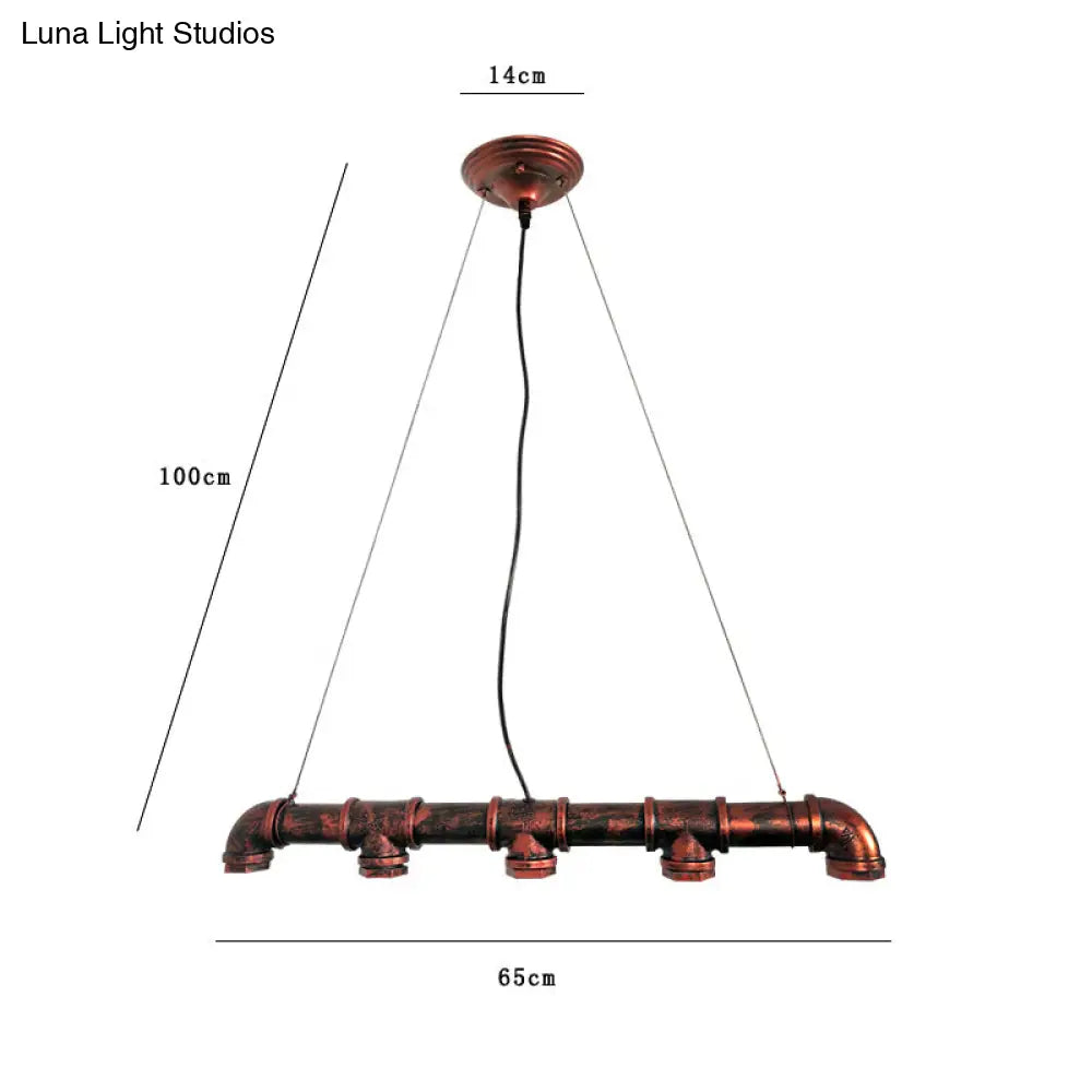 DecorBites™ Industrial Rustic Water Pipe Island Chandelier Light Fixture