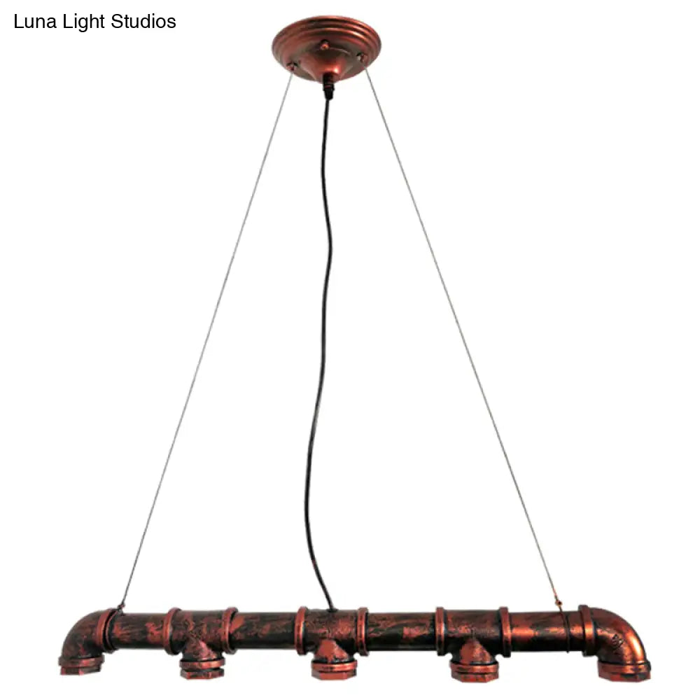 DecorBites™ Industrial Rustic Water Pipe Island Chandelier Light Fixture
