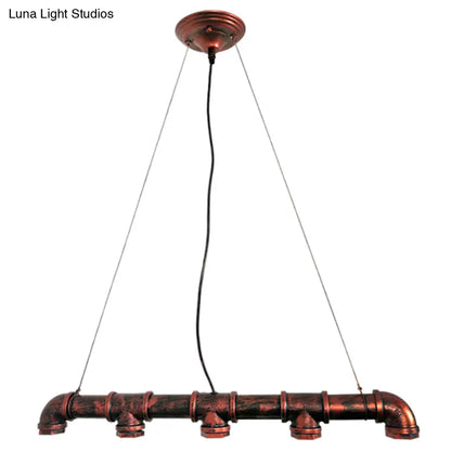 DecorBites™ Industrial Rustic Water Pipe Island Chandelier Light Fixture