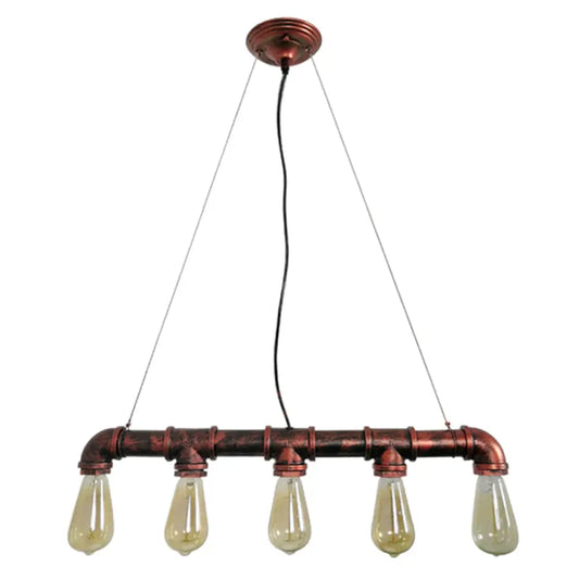 DecorBites™ Industrial Rustic Water Pipe Island Chandelier Light Fixture