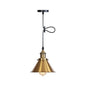 Industrial Single-Bulb Cone Pendant Light in Black/Copper/Rust with Rolled Trim and Cord Grip