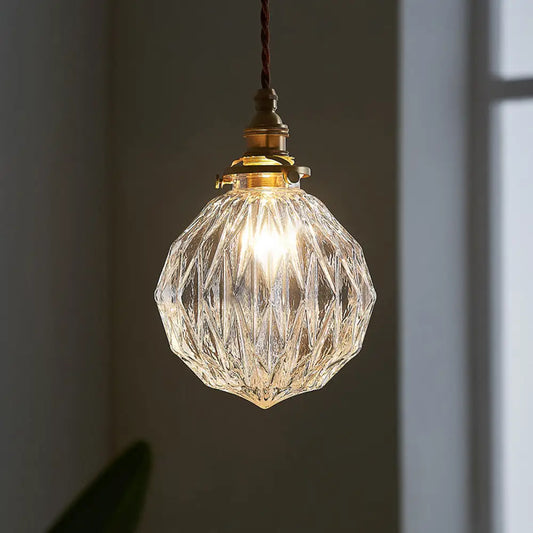 Industrial Single Pendant Light with Clear Glass Globe for Restaurant Ceiling