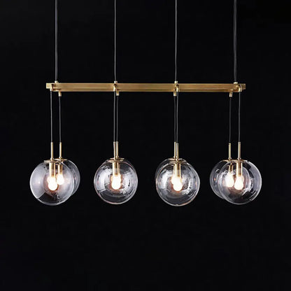 DecorBites™ Industrial Smoke Glass Island Lighting 6/8/10-Light Nickel/Bronze LED Pendant Fixture