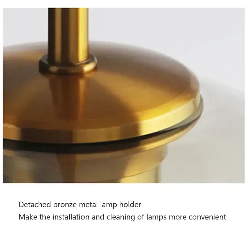 Detached bronze metal lamp holder with polished golden finish and smooth edges for decorbites industrial glass pendant light