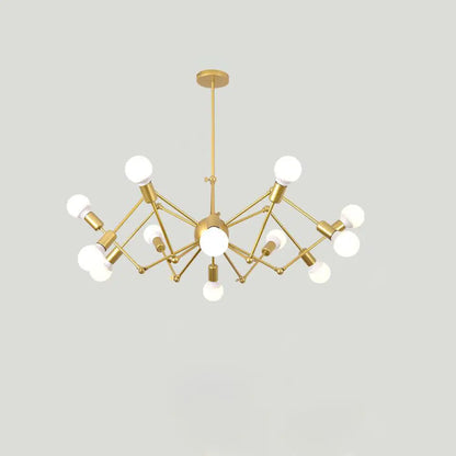 Industrial Spider Chandelier with Open Bulb Design for Clothing Shops