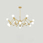 Industrial Spider Chandelier with Open Bulb Design for Clothing Shops