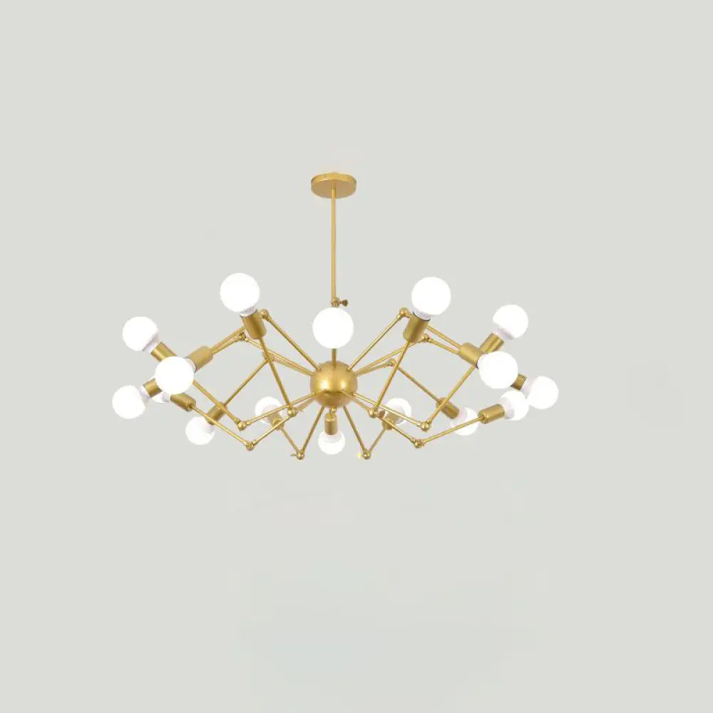 Industrial Spider Chandelier with Open Bulb Design for Clothing Shops