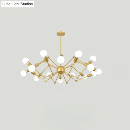 Industrial Spider Chandelier with Open Bulb Design for Clothing Shops