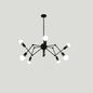 Industrial Spider Chandelier with Open Bulb Design for Clothing Shops