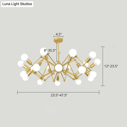 Industrial Spider Chandelier with Open Bulb Design for Clothing Shops