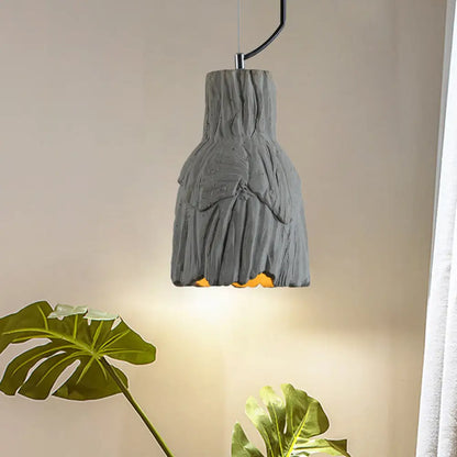 Industrial-Style Barn/Domed Ceiling Pendant Lamp in Grey, 6"/12" Wide - Cement Hanging Light Fixture