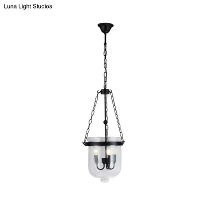Industrial Style Black Bucket Chandelier Pendant for Dining Room Lighting