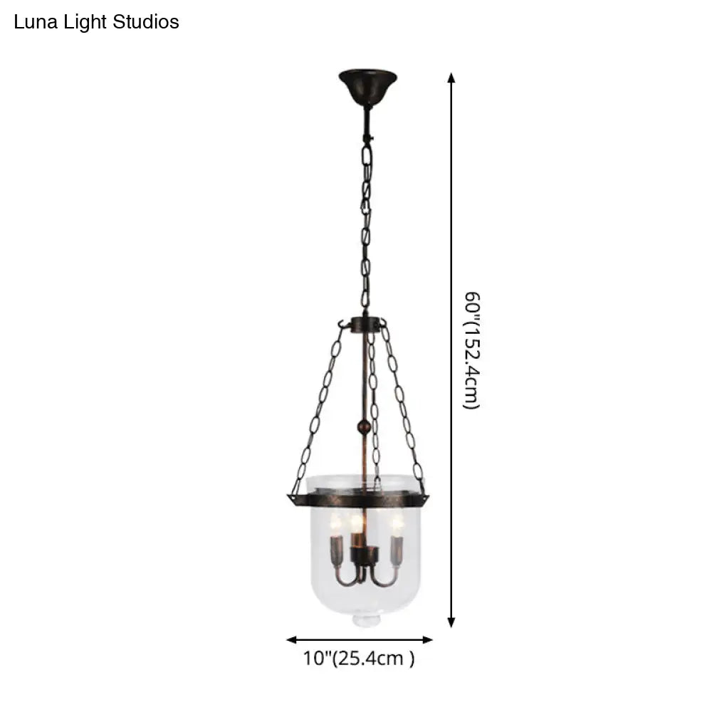 Industrial Style Black Bucket Chandelier Pendant for Dining Room Lighting