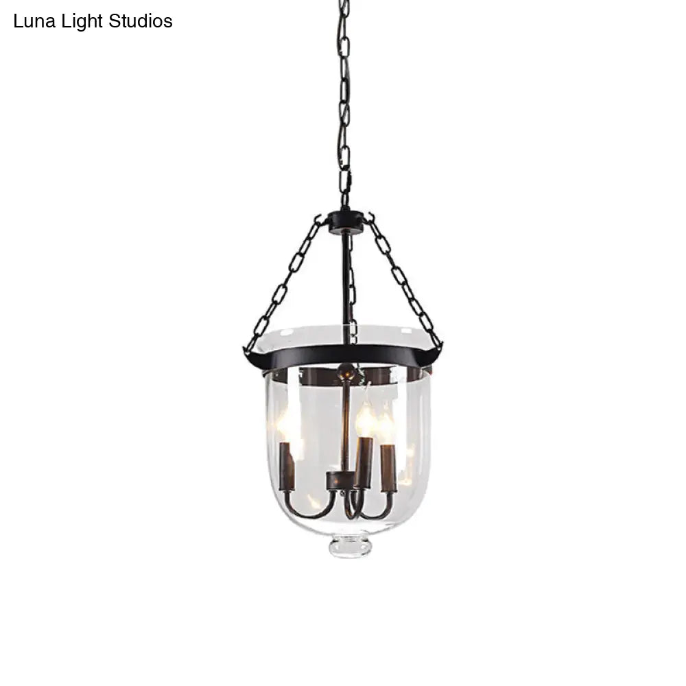 Industrial Style Black Bucket Chandelier Pendant for Dining Room Lighting