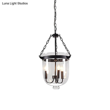 Industrial Style Black Bucket Chandelier Pendant for Dining Room Lighting