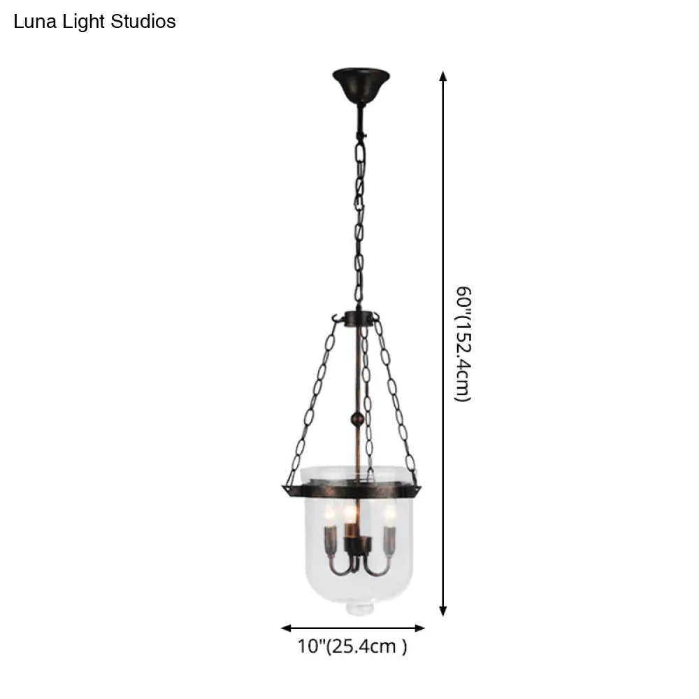 Industrial Style Black Bucket Chandelier Pendant for Dining Room Lighting