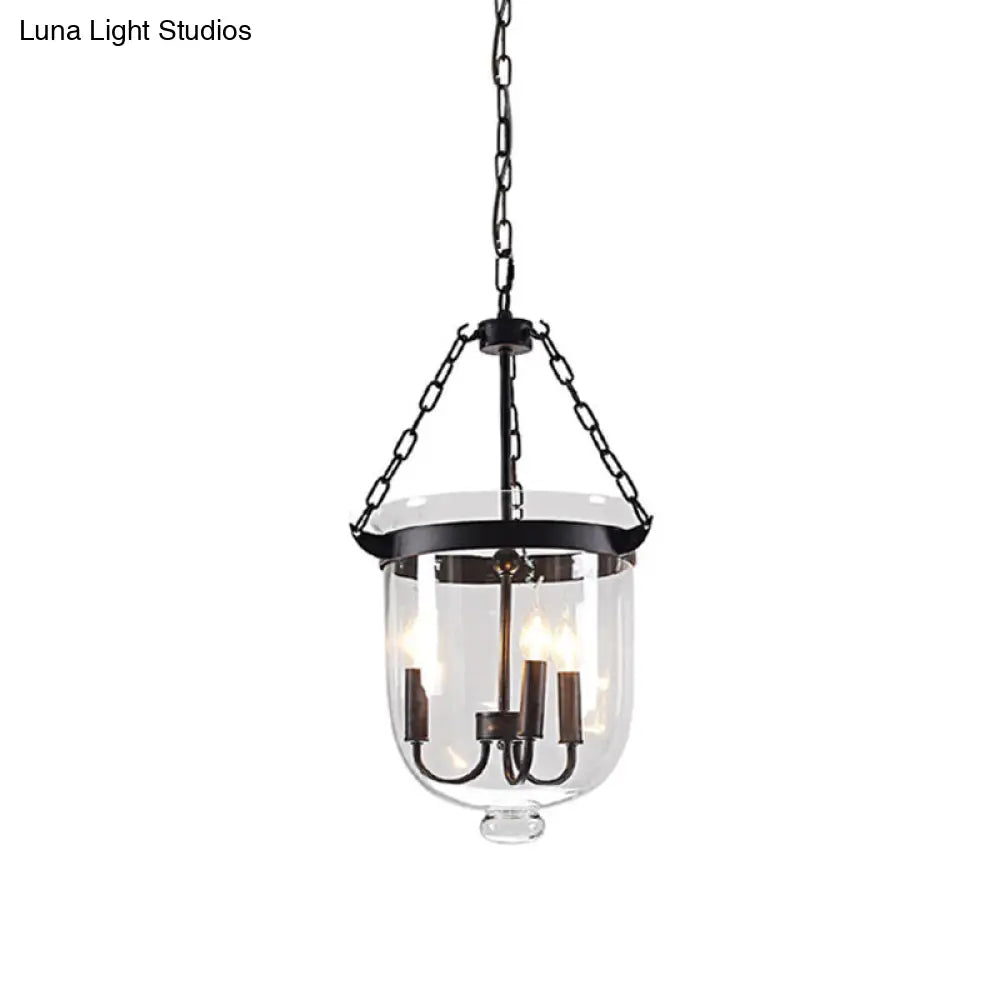 Industrial Style Black Bucket Chandelier Pendant for Dining Room Lighting