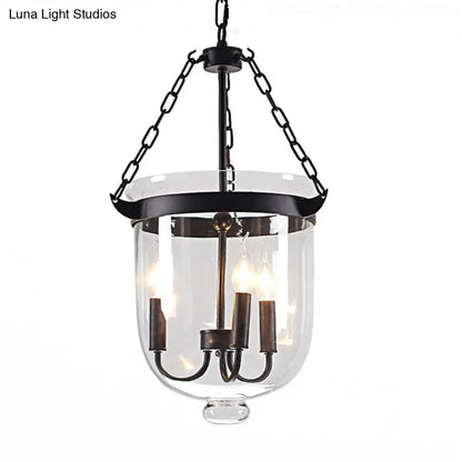 Industrial Style Black Bucket Chandelier Pendant for Dining Room Lighting