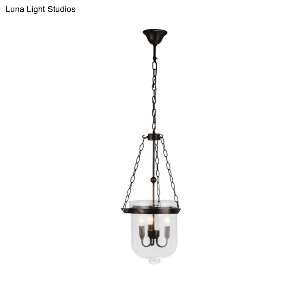 Industrial Style Black Bucket Chandelier Pendant for Dining Room Lighting