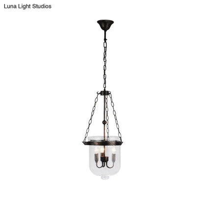 Industrial Style Black Bucket Chandelier Pendant for Dining Room Lighting