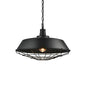 Industrial-Style Black Iron Pendant Lamp for Restaurants: 1-Light Bowl/Cage/Barn Design