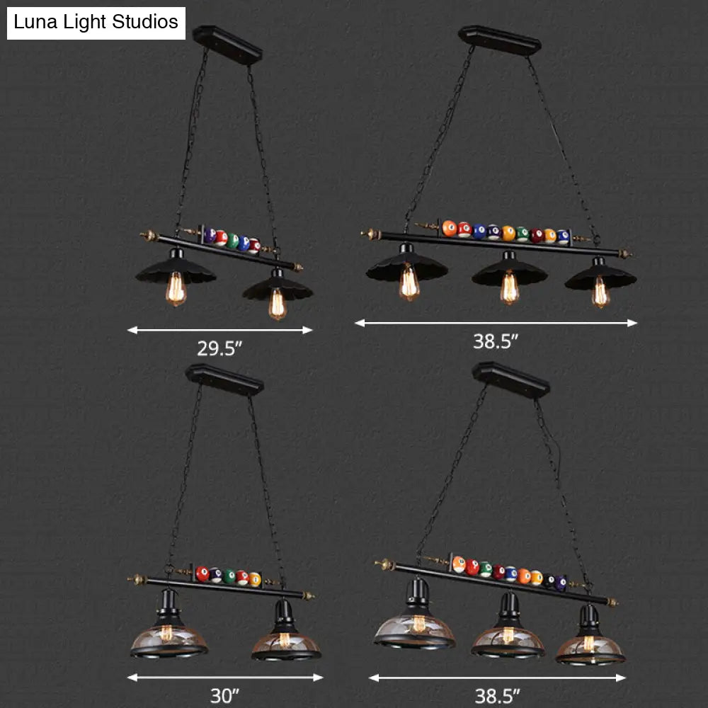DecorBites™ Industrial Style Black Metal Billiard Light Pendant for Restaurant Island