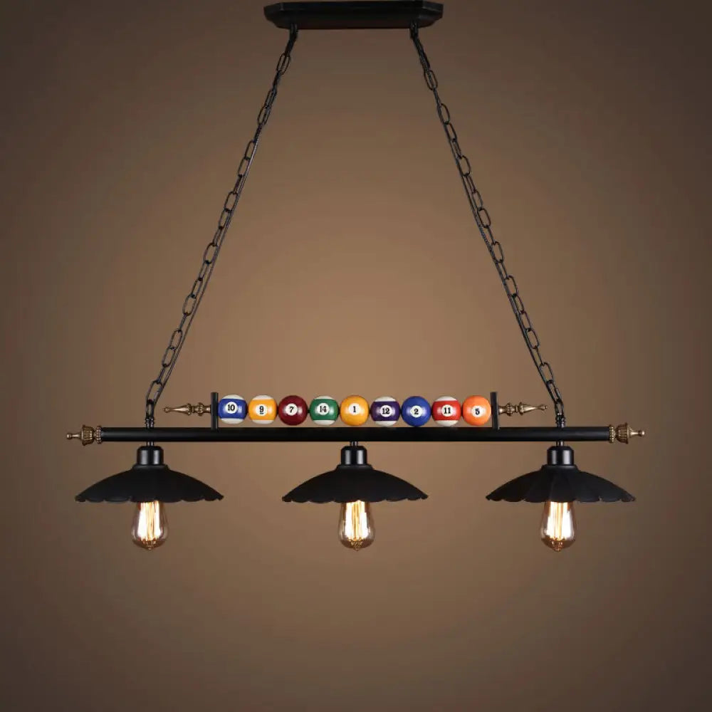 DecorBites™ Industrial Style Black Metal Billiard Light Pendant for Restaurant Island