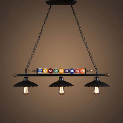 DecorBites™ Industrial Style Black Metal Billiard Light Pendant for Restaurant Island