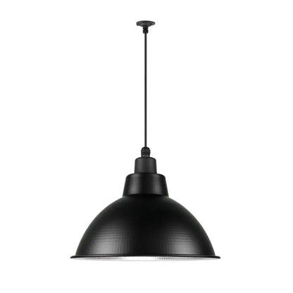 Industrial Style Black Metal Pendant Lighting - 1 Head Bowl Suspension Light, 12"/14"/15" Width