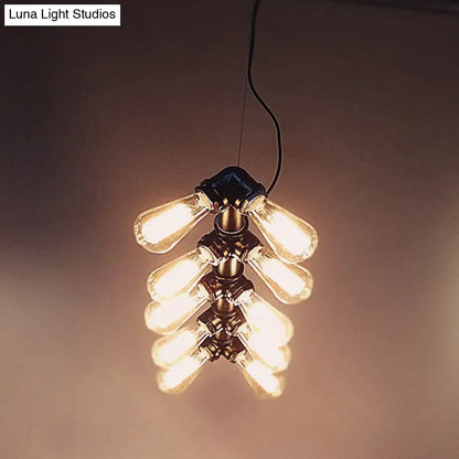 DecorBites™ Industrial Style Black Metal Piping Island Lamp - Dining Room Hanging Light Fixture