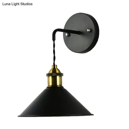 DecorBites™ DecorBites™ Industrial Style Black Wall Sconce Light for Dining Table - 1 Head, Conical Shade
