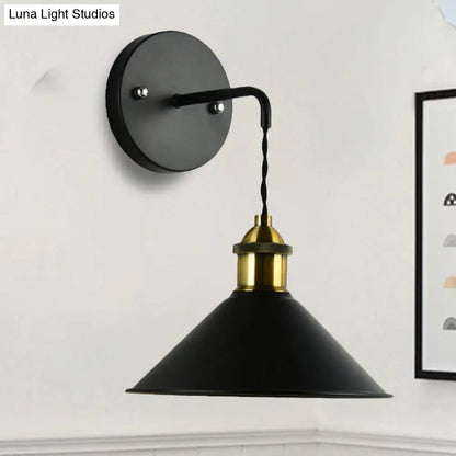 DecorBites™ DecorBites™ Industrial Style Black Wall Sconce Light for Dining Table - 1 Head, Conical Shade