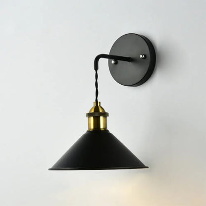 DecorBites™ DecorBites™ Industrial Style Black Wall Sconce Light for Dining Table - 1 Head, Conical Shade