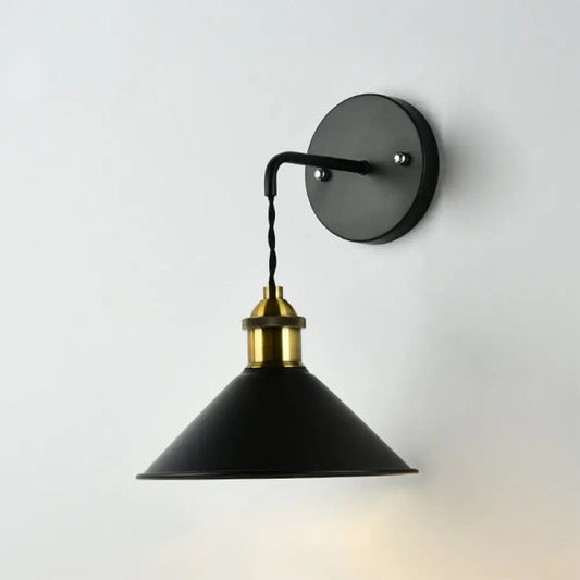 DecorBites™ DecorBites™ Industrial Style Black Wall Sconce Light for Dining Table - 1 Head, Conical Shade