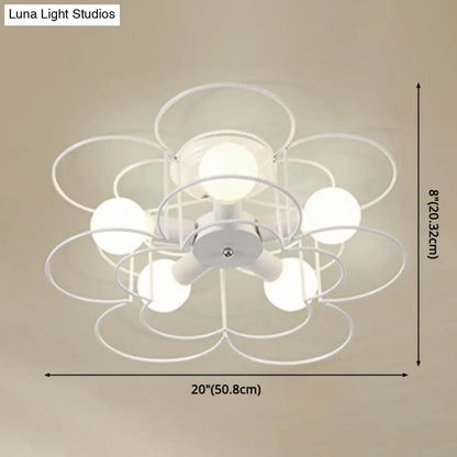 DecorBites™ DecorBites™ Industrial Style Ceiling Light: 5-Bulb Flush Mount Fixture with Iron Frame Lampshade - Dining Room Lighting