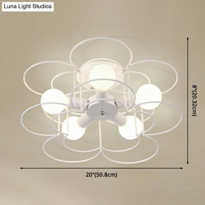 DecorBites™ DecorBites™ Industrial Style Ceiling Light: 5-Bulb Flush Mount Fixture with Iron Frame Lampshade - Dining Room Lighting