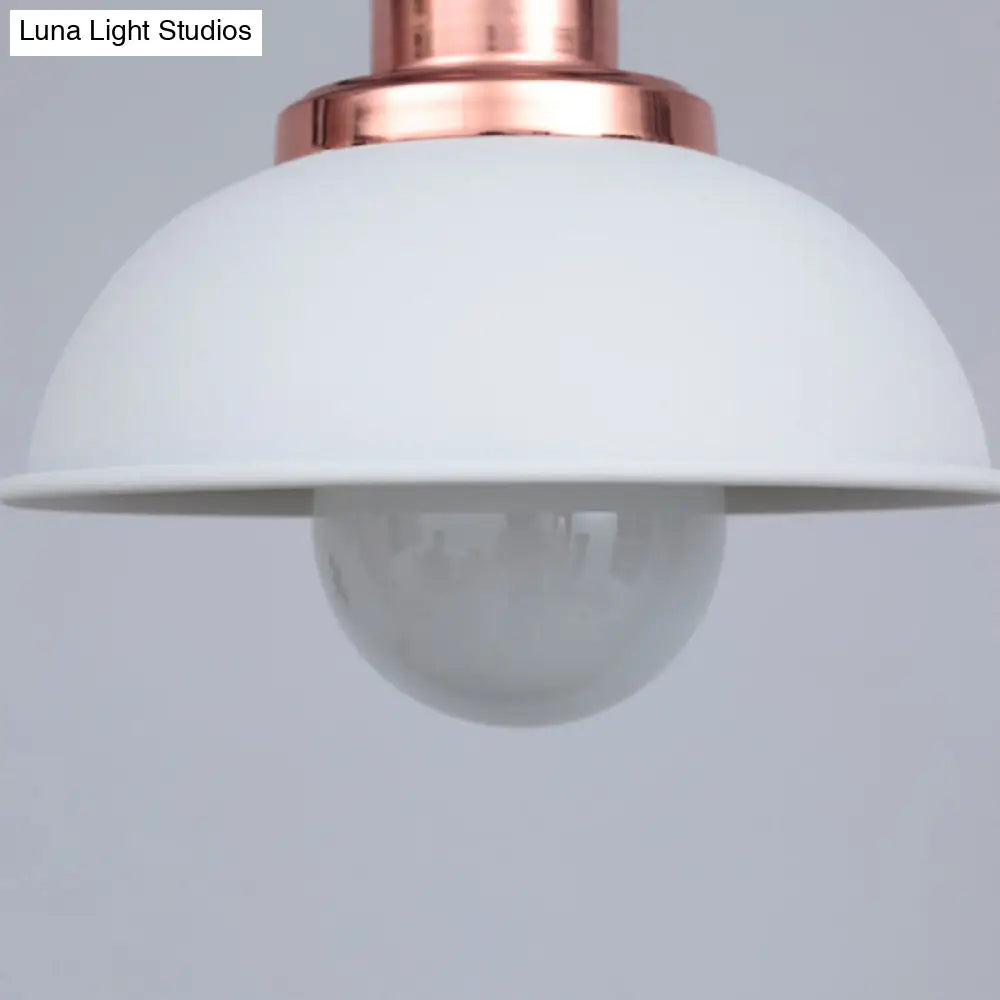 DecorBites™ Industrial Style Dome Kitchen Island Light Fixture with 3 Metallic Lights - Black/White