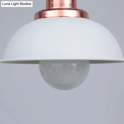 DecorBites™ Industrial Style Dome Kitchen Island Light Fixture with 3 Metallic Lights - Black/White