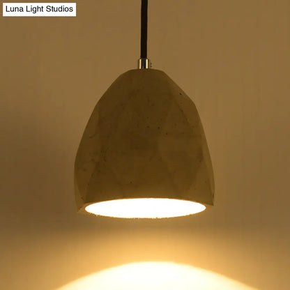 Industrial-Style Grey Dome Cement Pendant Light – Restaurant Hanging Lamp Kit