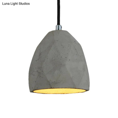 Industrial-Style Grey Dome Cement Pendant Light – Restaurant Hanging Lamp Kit