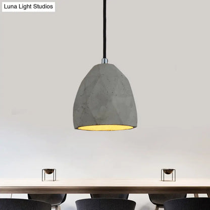 Industrial-Style Grey Dome Cement Pendant Light – Restaurant Hanging Lamp Kit