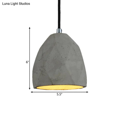 Industrial-Style Grey Dome Cement Pendant Light – Restaurant Hanging Lamp Kit