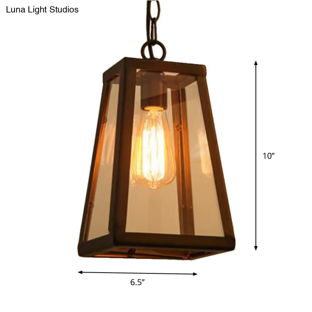 Industrial Style Hanging Lamp with Clear Glass Shade for Living Room