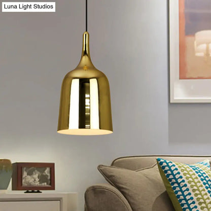 Industrial Style Hanging Light with Gold Finish - Perfect for Living Room and Bedroom